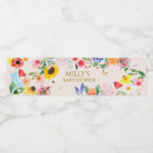 小さな野生の花のママへ蜂の赤ちゃんシャワー ペットボトルラベル (シングルラベル)