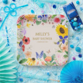 小さな野生の花のママへ蜂の赤ちゃんシャワー ペーパープレート (パーティー)