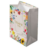 小さな野生の花のママへ蜂の赤ちゃんシャワー ミディアムペーパーバッグ (正面アングル)