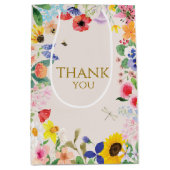 小さな野生の花のママへ蜂の赤ちゃんシャワー ミディアムペーパーバッグ (正面)