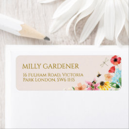 小さな野生の花のママへ蜂の赤ちゃんシャワー ラベル