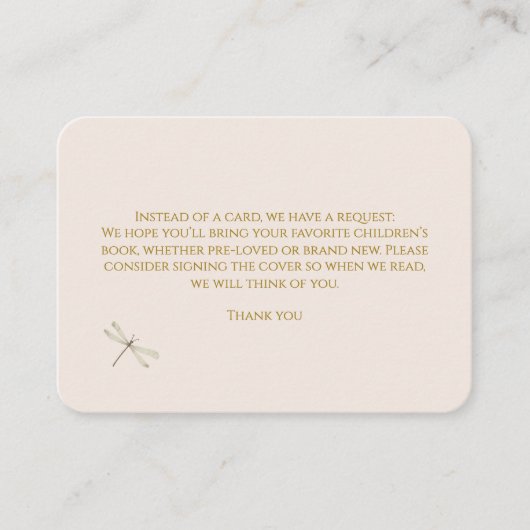 小さな野生の花のママ蜂の赤ちゃんシャワー本へ エンクロージャーカード (正面)