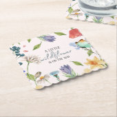 小さな野生の花の女の子のシャワーピンク ペーパーコースター (アングル)