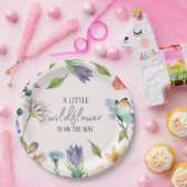 小さな野生の花の女の子のシャワーピンク ペーパープレート (パーティー)