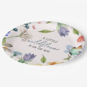 小さな野生の花の女の子のシャワーピンク ペーパープレート (アングル)