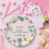 小さな野生の花の女の子のシャワーピンク ペーパープレート (パーティー)