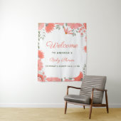 小さな野生の花の少女ピーチベイビーシャワー タペストリー (インサイチュ)