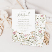 小さな野生の花の少女ベイビーシャワー 招待状