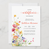 小さな野生の花の水彩ボホベイビーシャワー 招待状 (正面)