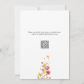 小さな野生の花の水彩ボホベイビーシャワー 招待状 (裏面)