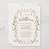 小さな野生の花の自然フローラ女の子の赤ちゃんシャワー 招待状 (正面)