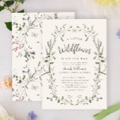 小さな野生の花の自然フローラ女の子の赤ちゃんシャワー 招待状