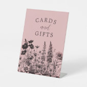 小さな野生の花の赤ちゃんシャワーカードとギフトシグ 台座サイン (正面)