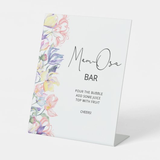 小さな野生の花の赤ちゃんシャワー母 – osaバー 台座サイン (正面)