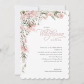 小さな野生の花の赤ちゃん女の子のシャワーをピンクにする 招待状 (正面)