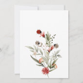 小さな野生の花の赤ん坊の女の子シャワーレディバグ 招待状 (裏面)