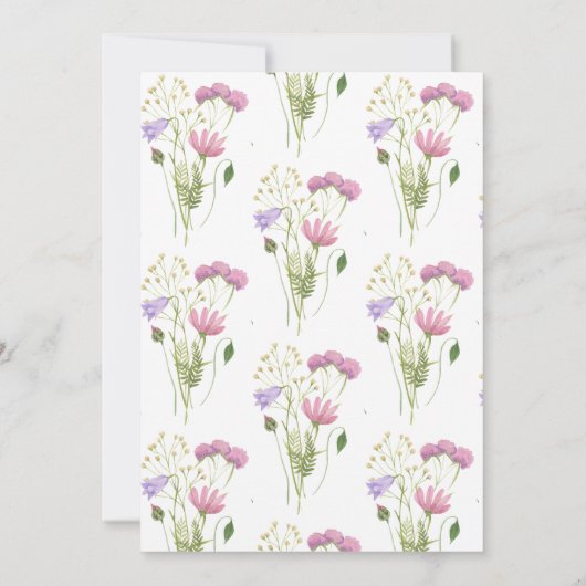 小さな野生の花の途中の赤ちゃんシャワー招待状 招待状 (裏面)