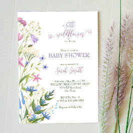 小さな野生の花の途中の赤ちゃんシャワー招待状 招待状