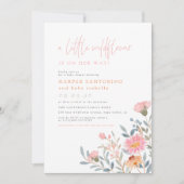 小さな野生の花はボホベイビーシャワーの旅に出ている 招待状 (正面)