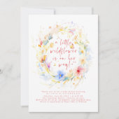 小さな野生の花は彼女の道のベイビーシャワーをしています 招待状 (正面)