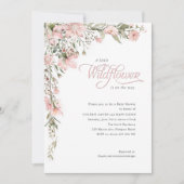 小さな野生の花ピンクのフローラ赤ちゃん女の子シャワー 招待状 (正面)