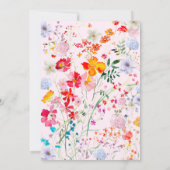小さな野生の花ピンクの花女の子の赤ちゃんシャワー 招待状 (裏面)