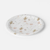 小さな野生の花フィールド水の色パターン ペーパープレート (アングル)