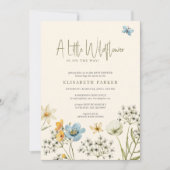 小さな野生の花ボホ春フローラの赤ちゃんシャワー 招待状 (正面)