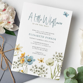 小さな野生の花ボホ春フローラの赤ちゃんシャワー 招待状