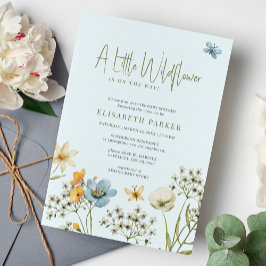小さな野生の花ボホ春フローラの赤ちゃんシャワー 招待状
