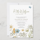 小さな野生の花ボホ春フローラの赤ちゃんシャワー 招待状 (正面)