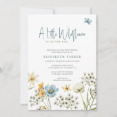 小さな野生の花ボホ春フローラの赤ちゃんシャワー 招待状 (正面)