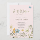 小さな野生の花ボホ春フローラの赤ちゃんシャワー 招待状 (正面)