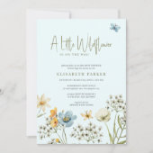 小さな野生の花ボホ春フローラの赤ちゃんシャワー 招待状 (正面)