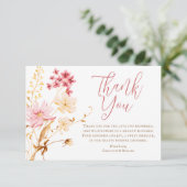 小さな野生の花ボホ赤ちゃんシャワーありがとう車 サンキューカード (スタンド正面)