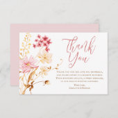 小さな野生の花ボホ赤ちゃんシャワーありがとう車 サンキューカード (正面/裏面)