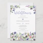 小さな野生の花ラベンダーのフローラの赤ちゃんシャワー 招待状 (正面)