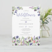 小さな野生の花ラベンダーのフローラの赤ちゃんシャワー 招待状 (スタンド正面)