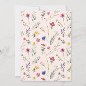 小さな野生の花 フラワーの女の子のベビーシャワー 招待状 (裏面)