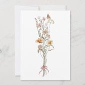 小さな野生の花 フラワーの女の子 ベイビーシャワー 招待状 (裏面)