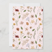 小さな野生の花 フラワーの女の子 ベイビーシャワー 招待状 (裏面)