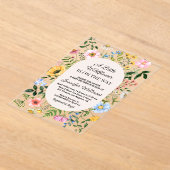 小さな野生の花、フローラの赤ちゃんシャワー アクリル招待状 (レイダウン)