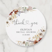 小さな野生の花 ブライダルシャワーのギフトタグ フェイバータグ (正面)