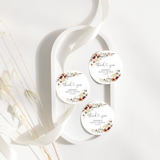 小さな野生の花 ブライダルシャワーのギフトタグ フェイバータグ