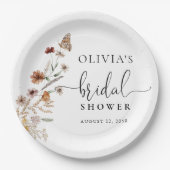 小さな野生の花 ブライダルシャワーの紙皿 ペーパープレート (正面)