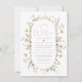 小さな野生の花　ボヘミアンビーガール　ベイビーシャワー 招待状 (正面)