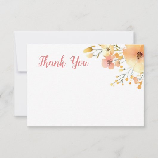 小さな野生の花boho水の色の赤ちゃんシャワー サンキューカード (正面)