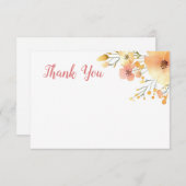 小さな野生の花boho水の色の赤ちゃんシャワー サンキューカード (正面/裏面)