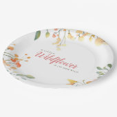 小さな野生の花boho水の色の赤ちゃんシャワー ペーパープレート (アングル)