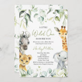 小さな野生の赤ちゃんがやってくる！ベイビーシャワー 招待状 (正面/裏面)